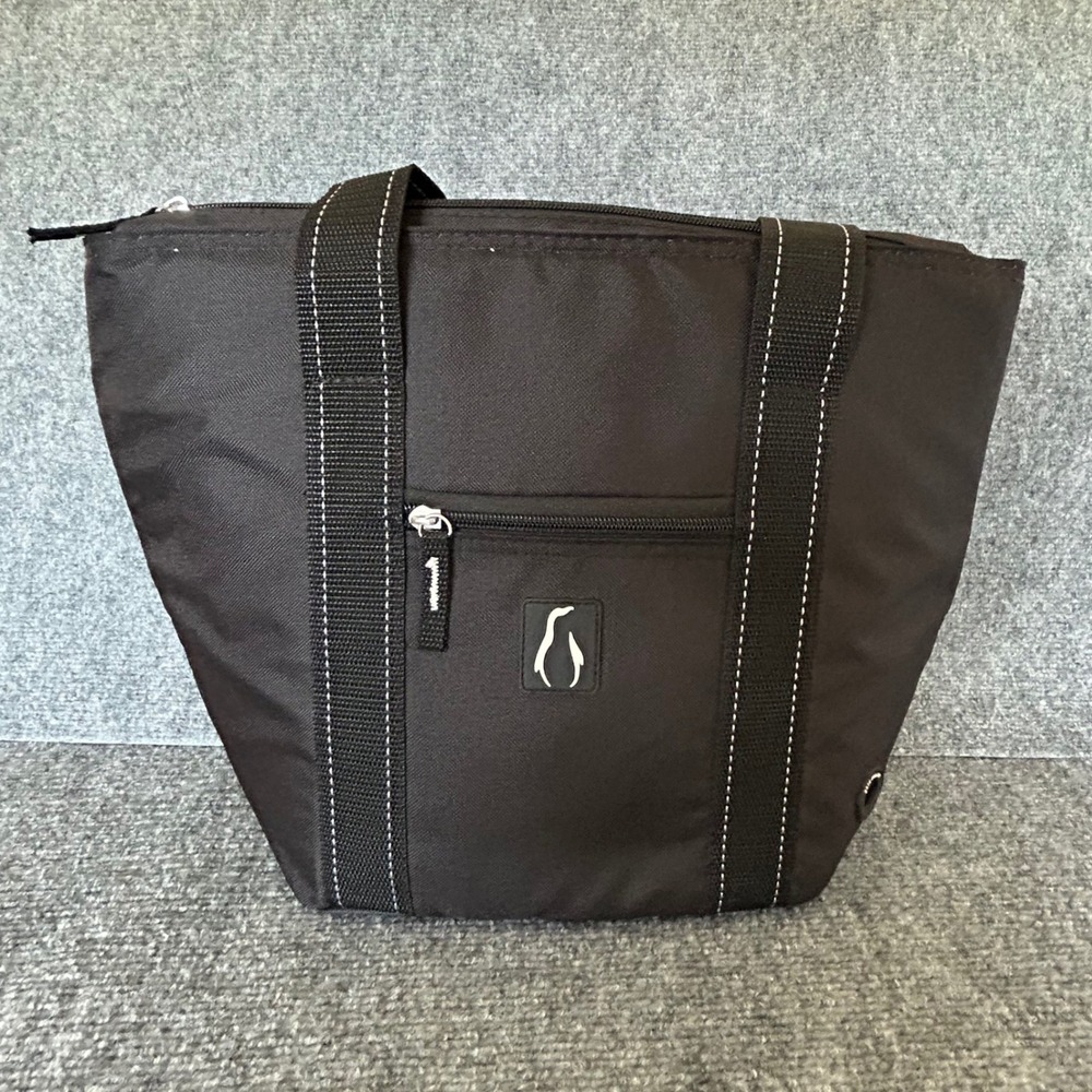 Olivet International Black Insulated Cooler Tote Bag Penguin Logo PN-18481-10